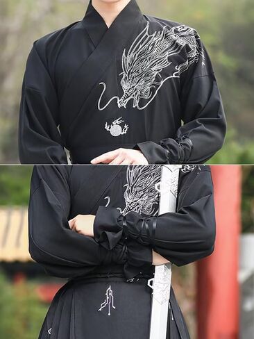 Mens HanFu Dress Ming Dynasty Horse-face Skirt Chinese Ancient Traditional Han Costume Cosplay Performance Outfit in Kuwait