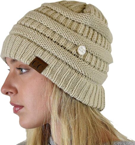 C.C Soft Stretch Cable Knit Side Epoxy Button for Mask Beanie Skully in Saudi Arabia
