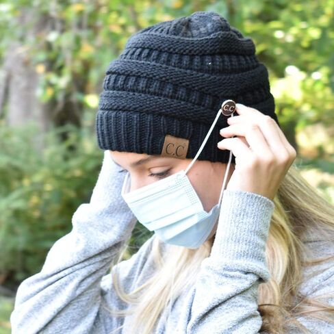C.C Soft Stretch Cable Knit Side Epoxy Button for Mask Beanie Skully in Saudi Arabia