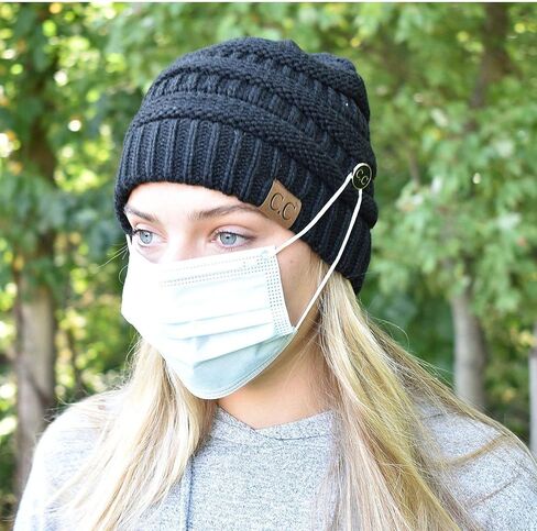 C.C Soft Stretch Cable Knit Side Epoxy Button for Mask Beanie Skully in Saudi Arabia