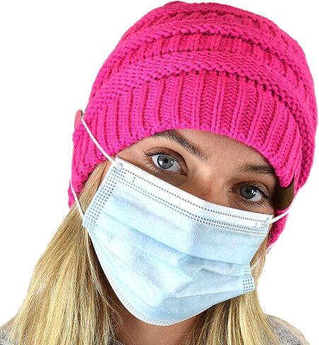 C.C Soft Stretch Cable Knit Side Epoxy Button for Mask Beanie Skully in Saudi Arabia