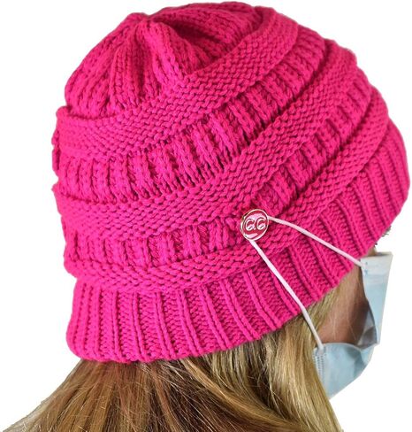 C.C Soft Stretch Cable Knit Side Epoxy Button for Mask Beanie Skully in Saudi Arabia