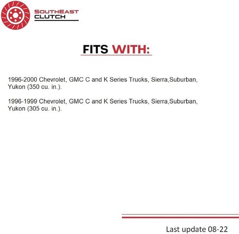 مجموعة القابض مع العبيد متوافق مع Sierra Yukon C/K Pickup SL SLT قاعدة Cutaway Van 1996-2000 5.0L V8 GAS OHV 5.7L V8 GAS OHV بشكل طبيعي (المرحلة 1 ؛ 04-126RS) in Saudi Arabia