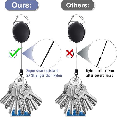 60 Pcs Badge Reels Retractable Bulk ID Badge Holders Retractable Lanyards with Carabiner Reel Clip for Keys, Retractable Card Holder Badge Reel Retractable Key Chains for Key Name Card Holder in Saudi Arabia