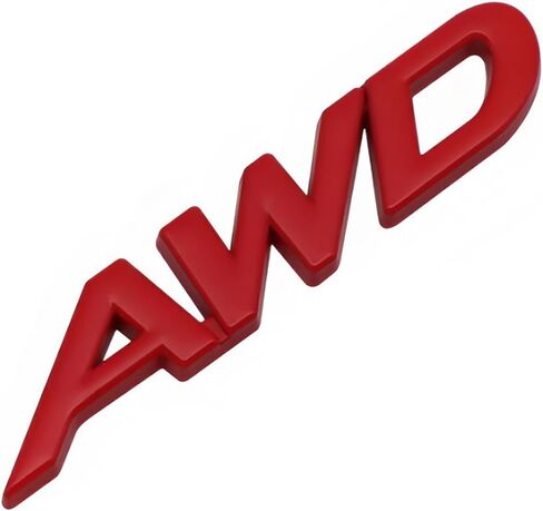 1x Metal AWD Letter Logo Emblem Badge Fits for Auto Car Trunk Large All Wheel Drive Scals (Red) in Kuwait