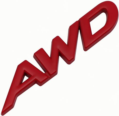1x Metal AWD Letter Logo Emblem Badge Fits for Auto Car Trunk Large All Wheel Drive Scals (Red) in Kuwait