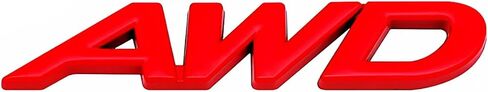 1x Metal AWD Letter Logo Emblem Badge Fits for Auto Car Trunk Large All Wheel Drive Scals (Red) in Kuwait