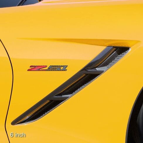 مجموعة الزوج Corvette C7 Z51 Emblem Carbon Carbon Livers Stingray Sticker Sticker Presentive for Corvette (Silver Red Carbon Lives) in Kuwait