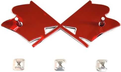 Gas Door Emblems Cross Crossed Flags Badge Logo Replacement for 1968-1972 Corvette C3 (Chrome) in Saudi Arabia