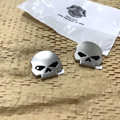الشارة الشارة ميدالية Backrest Fender Logo متوافق مع Harley Davidson Cvo Road Glide Willie G Skull Wind Shield 1 Inch Metal 2 PCS 14100228 in Kuwait