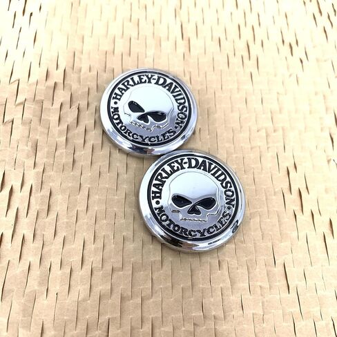 الشارة الشارة ميدالية Backrest Fender Logo متوافق مع Harley Davidson Cvo Road Glide Willie G Skull Wind Shield 1 Inch Metal 2 PCS 14100228 in Kuwait