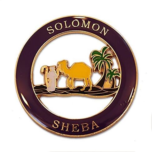Solomon Sheba Round Masonic Auto Emblem - [Purple & Gold] [3 '' 'القطر] in Saudi Arabia