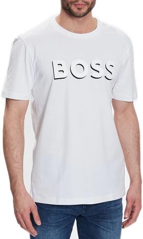 Boss Mens Tee Tiburt 339 قميص Tee Crew Neck العادي 50481611 (الولايات المتحدة ، ألفا ، كبيرة ، منتظمة ، منتظمة ، أبيض) in Saudi Arabia