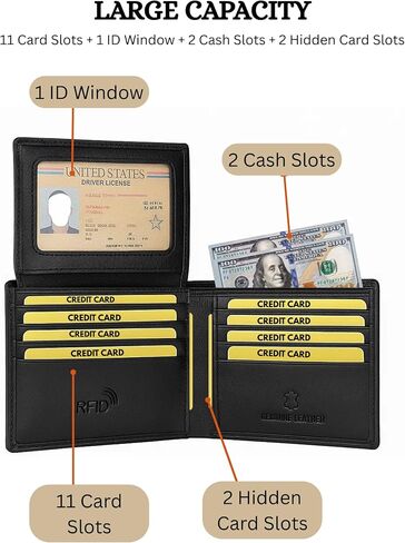 نحيف RFID حظر محفظة جلدية حقيقية ثنائية in Saudi Arabia
