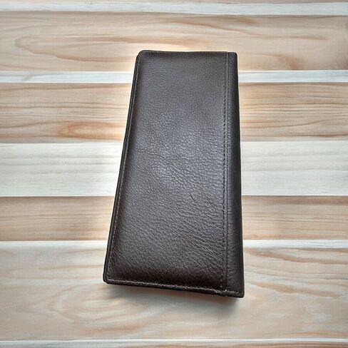 محفظة جلدية طويلة للرجال-شعر البقر على الشعر مع Concho Lone Star وتصميم سلة سلة أدوات-Western Cowboy Rodeo Bifold for Texas Ranchers & Gift Ideas in Kuwait