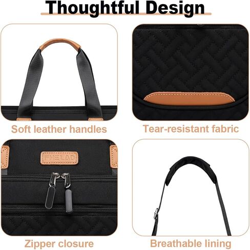 حقيبة حمل الحفاضات، حقيبة حفاضات كبيرة مع حجرة كمبيوتر محمول مقاس 16 بوصة، حقيبة حفاضات للأطفال الصغار للأم (أسود) in Kuwait