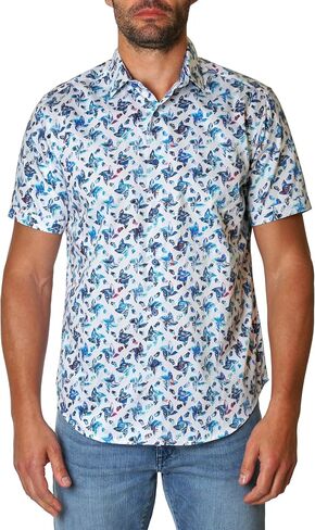 روبرت جراهام للرجال Lucero Short Sleeve المنسوجة زر أسفل القميص in Saudi Arabia