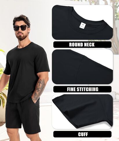 ZITY 3 Pack Men's T-Shirts Cotton Crew Neck Oversized Basic Tee Short Sleeve Soft Casual Shirts Summer Tops in Saudi Arabia