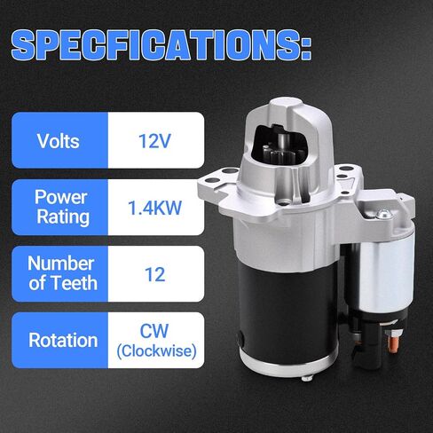 Tutor Auto 17986N New Starter Motor Presentive متوافق مع Chevy Traverse 09-17 ، Impala 12-20 ، GMC Acadia 07-16 ، Buick Enclave Lacrosse ، SRX XTS STS ، Pontiac Saturn Suzuki ، 3.0L 3.6L in Kuwait