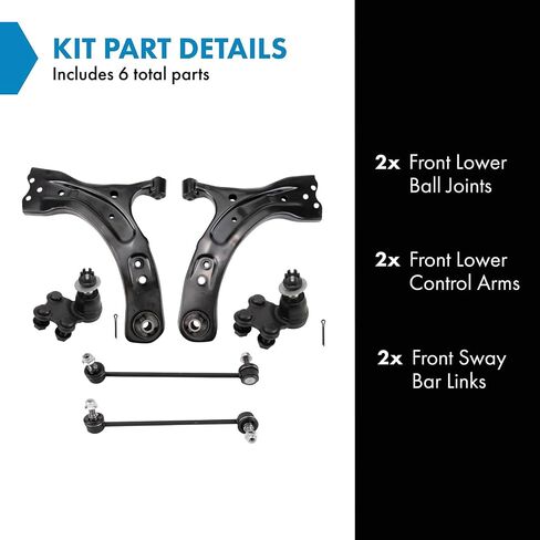 TRQ Front Suspension Kit Ball Joint Control Arm Sway Bar Stabilizer Link Compatible with 2017-2021 Subaru Impreza in Saudi Arabia