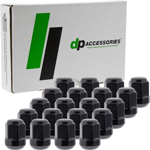 DPAccessories Lug Nuts متوافقة مع 2015-2020 Acura TLX | نمط OEM الأسود | عجلات المصنع الألمنيوم فقط | مجموعة من 20 عجلة المكسرات | DACTLX01F-BK/1 in Kuwait