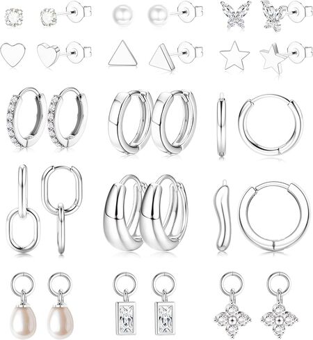 jstyle small gold hoops أقراط للنساء 14K الذهب مطلي بالذهن هوب أقراط خفيفة الوزن عنصرية stud أقراط مع Zirconia Zirconia charm charm concring in Saudi Arabia