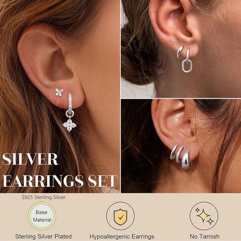 jstyle small gold hoops أقراط للنساء 14K الذهب مطلي بالذهن هوب أقراط خفيفة الوزن عنصرية stud أقراط مع Zirconia Zirconia charm charm concring in Saudi Arabia
