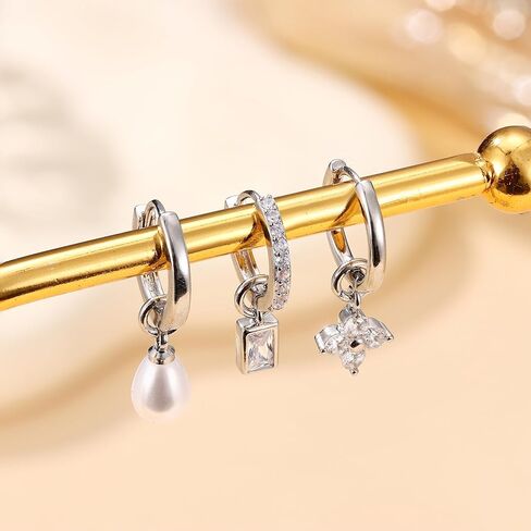 jstyle small gold hoops أقراط للنساء 14K الذهب مطلي بالذهن هوب أقراط خفيفة الوزن عنصرية stud أقراط مع Zirconia Zirconia charm charm concring in Saudi Arabia