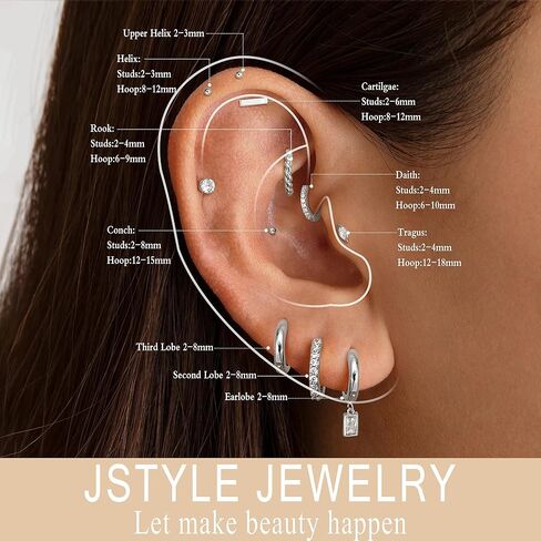 jstyle small gold hoops أقراط للنساء 14K الذهب مطلي بالذهن هوب أقراط خفيفة الوزن عنصرية stud أقراط مع Zirconia Zirconia charm charm concring in Saudi Arabia