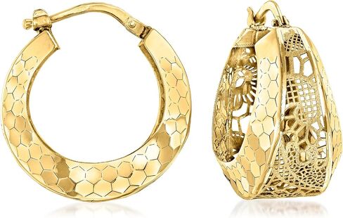 روس سايمونز الإيطالية 14kt الأصفر الذهب الأزهار الأزهار الأزهار الأقراط in Saudi Arabia