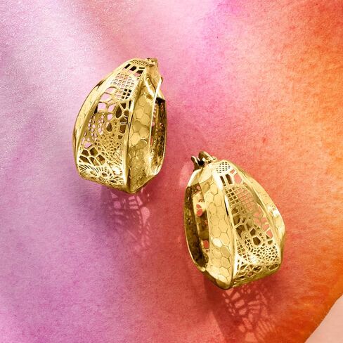 روس سايمونز الإيطالية 14kt الأصفر الذهب الأزهار الأزهار الأزهار الأقراط in Saudi Arabia