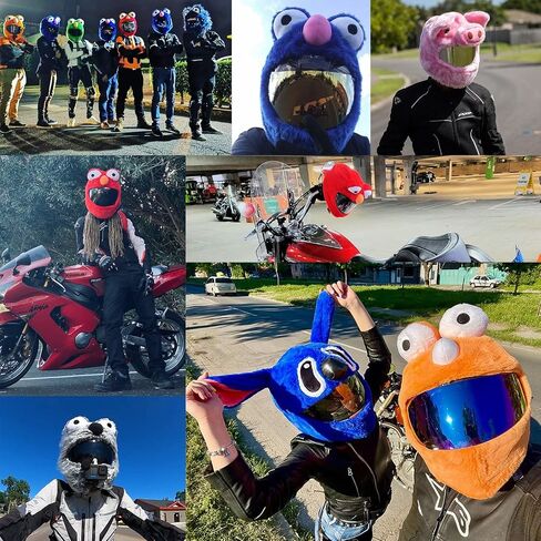 x xotic tech Cute Turkey Motorcycle Helmet Cover Soft Plush Full Face Helmet Sleeve Furry Fun Cartoon Animal Headcover Riding Gear for Motorcycle Personalized Protection Decoration with Keychain in Saudi Arabia
