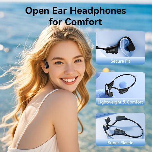 Bone Conduction Headphones, Wireless Bluetooth 5.4 Open Ear Headphones,with Mic,15H Playtime,IPX6 Waterproof Sports Headset,for Running,Cycling,Workouts, Outdoor Sports (Orange) in Saudi Arabia