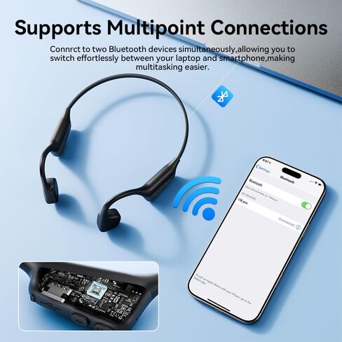 Bone Conduction Headphones, Wireless Bluetooth 5.4 Open Ear Headphones,with Mic,15H Playtime,IPX6 Waterproof Sports Headset,for Running,Cycling,Workouts, Outdoor Sports (Orange) in Saudi Arabia