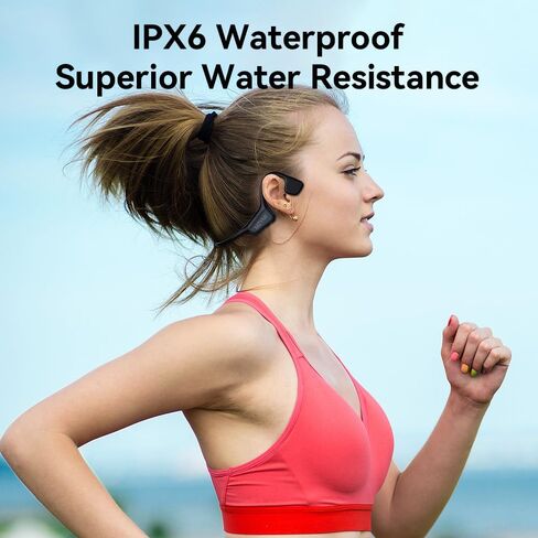 Bone Conduction Headphones, Wireless Bluetooth 5.4 Open Ear Headphones,with Mic,15H Playtime,IPX6 Waterproof Sports Headset,for Running,Cycling,Workouts, Outdoor Sports (Orange) in Saudi Arabia