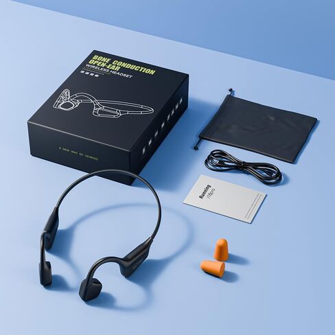 Bone Conduction Headphones, Wireless Bluetooth 5.4 Open Ear Headphones,with Mic,15H Playtime,IPX6 Waterproof Sports Headset,for Running,Cycling,Workouts, Outdoor Sports (Orange) in Saudi Arabia