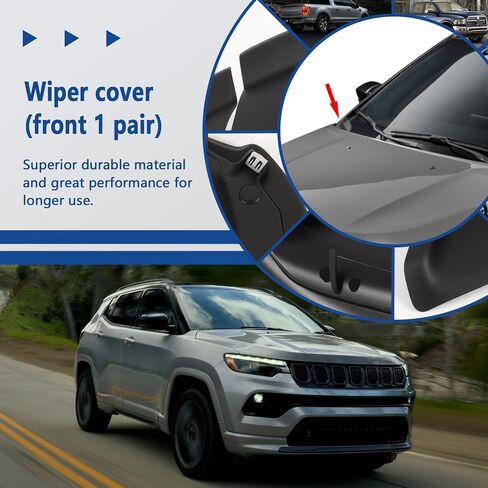 7AA47RXFAA 7AA46RXFAA Left & Right Side Front Windshield Wrap Corner Trim Wiper Side Trim Engine Hood Hinge Cover Compatible with Compass 2017-2023 Hood Ventilation Decorative Panel in Saudi Arabia