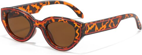 LJCZKA Retro Oval Sunglasses for Women Vintage 90s Cat Eye Sun Glasses Trendy Small Oval Cateye Line Shades in Saudi Arabia