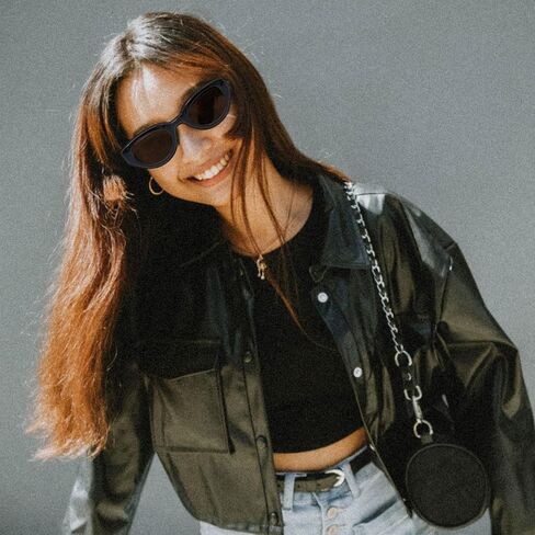 LJCZKA Retro Oval Sunglasses for Women Vintage 90s Cat Eye Sun Glasses Trendy Small Oval Cateye Line Shades in Saudi Arabia