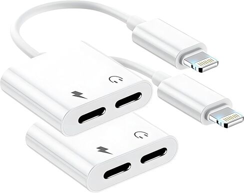 2 حزمة Lightning إلى محول مقبس سماعة رأس 3.5 مم ، 2 في 1 في iPhone محول سماعة رأس Aux Aux Audio Flitter مع سلك كابل Dongle Fast Charging PD لجهاز iPhone 14 13 12 11 XS XR 8 7 6 5 SE iPad iPad in Kuwait