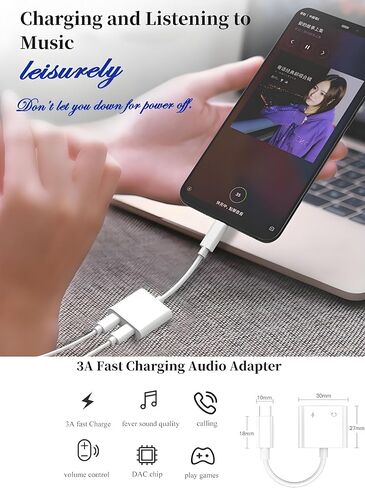 2 حزمة Lightning إلى محول مقبس سماعة رأس 3.5 مم ، 2 في 1 في iPhone محول سماعة رأس Aux Aux Audio Flitter مع سلك كابل Dongle Fast Charging PD لجهاز iPhone 14 13 12 11 XS XR 8 7 6 5 SE iPad iPad in Kuwait