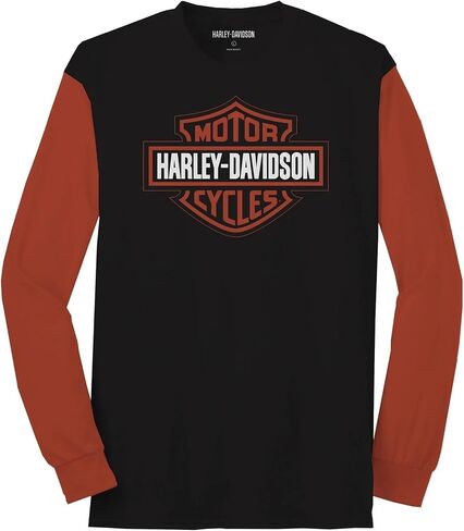 Harley-Davidson Men's Bar & Shield Colorblock Tee ، Orange/Black-99067-22VM in Saudi Arabia