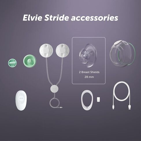 Elvie Stride Hospital-Grade App-Controlled Breast Pump | Hands-Free Wearable Ultra-Quiet Electric Breast Pump with 2-Modes 10-Settings & 5oz Capacity per Cup (21mm Shields) in Saudi Arabia