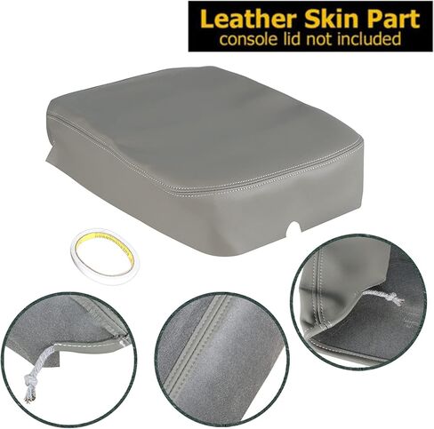 Labwork Leather Center Center Censole Lid Cover Presplication for RAM 1500 2500 3500 2002-2008 Gray in Kuwait