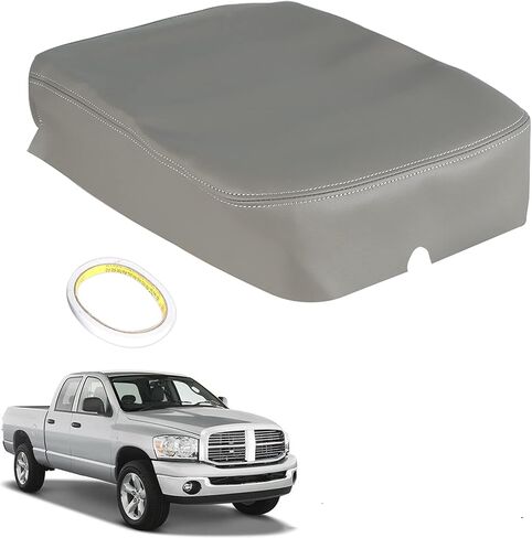 Labwork Leather Center Center Censole Lid Cover Presplication for RAM 1500 2500 3500 2002-2008 Gray in Kuwait