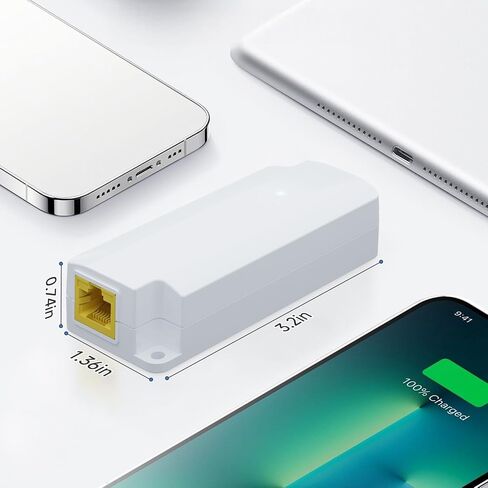 Poe to USB C Hub ، USB-C إلى Ethernet Multiport Adapter Clop & Play ، 5 في 1 (Gigabit Ethernet ، 23W مدعوم من POE 802.3at ، 3*USB 3.0) إلى محول النوع C للهاتف الذكي/الجهاز اللوحي in Kuwait