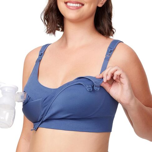 Momcozy Lycra Pumping Bra Hands Free, All-in-One Nursing Bras for Breastfeeding & Pumping, Fixed Padding for Enhanced Shape in Saudi Arabia