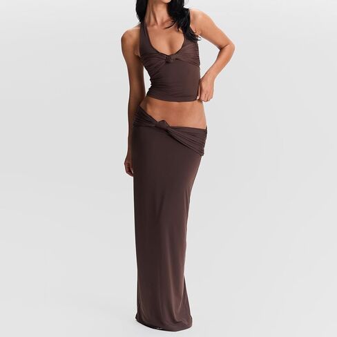 MuineObuka مثير الرسن أعلى للنساء تويست الأمامية نحللة Fit Fit Backets Tops y2k التعادل مرة أخرى أكمام كامي قمم الشارع in Kuwait