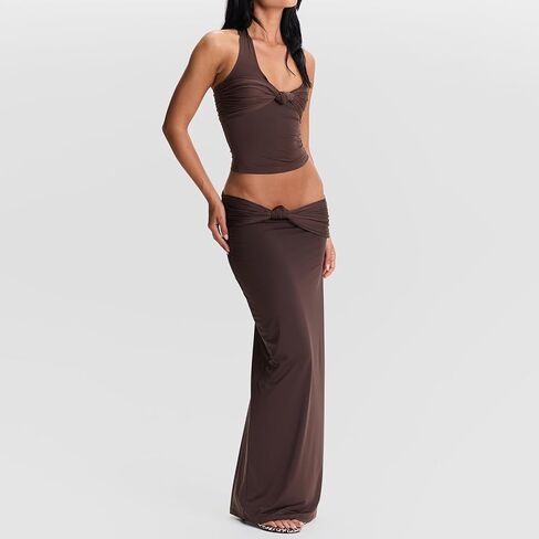 MuineObuka مثير الرسن أعلى للنساء تويست الأمامية نحللة Fit Fit Backets Tops y2k التعادل مرة أخرى أكمام كامي قمم الشارع in Kuwait