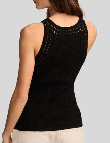 Women’s Tank Top Crochet Trim Crew Neck Sleeveless Halter Top Sexy Racerback Summer Cami Shirts in Kuwait